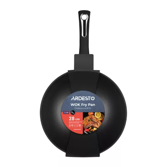 Ardesto WOK Fry pan Gemini Trento, 28cm, aluminium, black