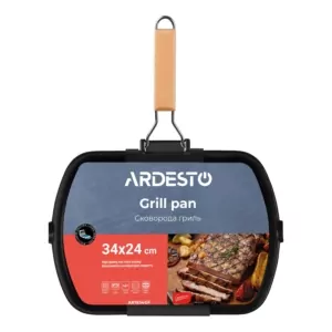Ardesto Grill fry pan Gemini Baceno, 34х24cm, aluminium, black