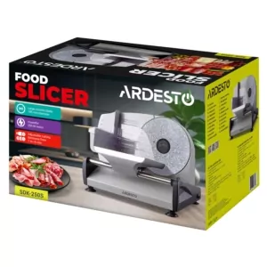 Ardesto slicer, 250W, blade-stainless steel, diameter of the knife-190мм, corps- iron/plastic, grey-black
