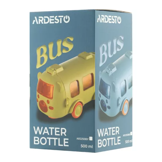 Бутылка для воды Ardesto Bear Bus 500мл, пластик, белый
