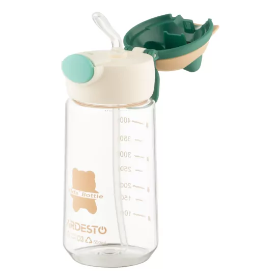 Пляшка для води Ardesto Bear 550мл, пластик, зелений