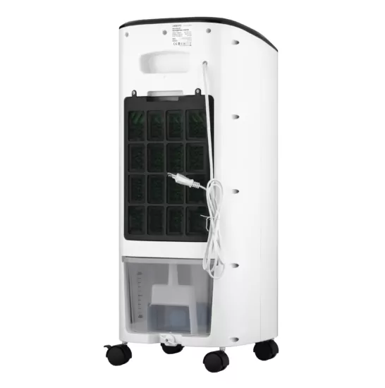 Охолоджувач повітря ARDESTO ACO-B7 3в1 охолоджувач-зволожувач-вентилятор, 15 м2, ел. кер-ня, резервуар 7 л., 430 м3/год, дисплей, таймер, авто вим-ня, пульт дк, біл/чорн