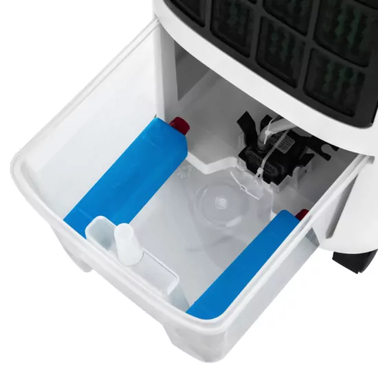 Охолоджувач повітря ARDESTO ACO-B7 3в1 охолоджувач-зволожувач-вентилятор, 15 м2, ел. кер-ня, резервуар 7 л., 430 м3/год, дисплей, таймер, авто вим-ня, пульт дк, біл/чорн