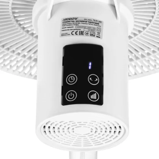 Floor fan ARDESTO FN-B1140R floor fan, 40 cm, 55W, electric control, display, timer, remote control, round support, white
