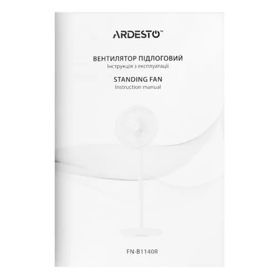 Floor fan ARDESTO FN-B1140R floor fan, 40 cm, 55W, electric control, display, timer, remote control, round support, white