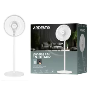 Floor fan ARDESTO FN-B1140R floor fan, 40 cm, 55W, electric control, display, timer, remote control, round support, white