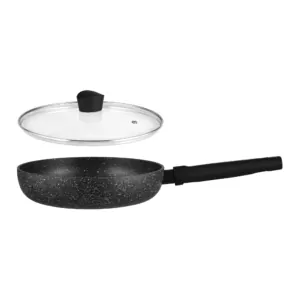Ardesto Deep Frypan with lid Black Mars Alcor, 24cm, aluminium, black