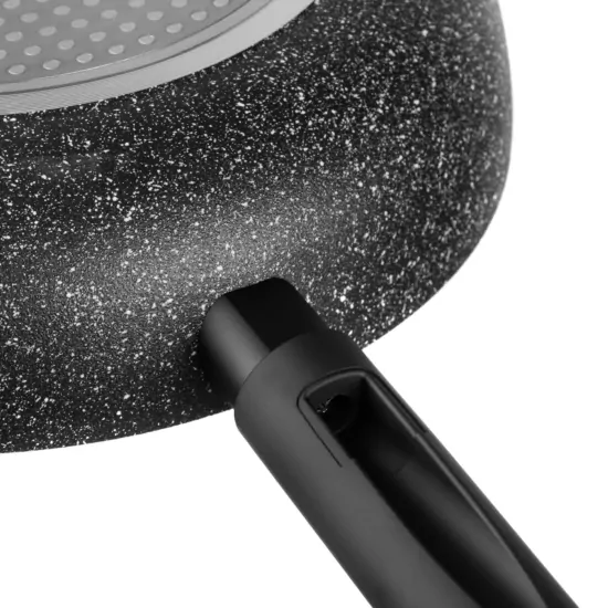 Ardesto Deep Frypan with lid Black Mars Alcor, 24cm, aluminium, black