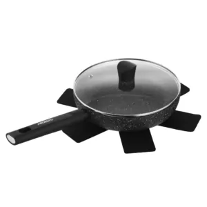 Ardesto Deep Frypan with lid Black Mars Alcor, 24cm, aluminium, black