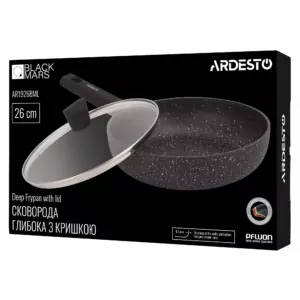 Сковорода глибока з кришкою Ardesto Black Mars Alcor, 26см, алюміній, чорний