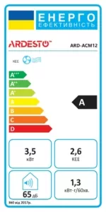 Кондиціонер мобільний Ardesto CoolFlex 35м2 on/off 12000BTU 3.5кВт A/- R290 білий