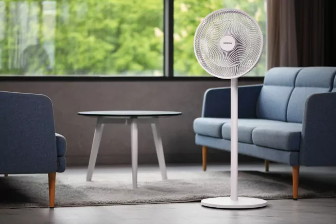 Floor fan ARDESTO FN-B1140R floor fan, 40 cm, 55W, electric control, display, timer, remote control, round support, white