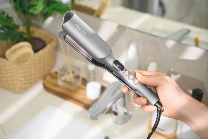 Плойка для завивки волос Ardesto Pink Touch, 55Вт, 100-200C, керамика, серый+розовий