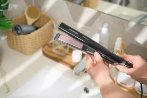 Ardesto Hair straightener Pink Touch, 32W, 110-200C, ceramics, gray+pink