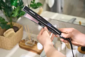 Ardesto Hair straightener Pink Touch, 32W, 110-200C, ceramics, gray+pink