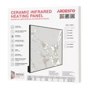 Ceramic panel ARDESTO, 10m2, 500w, electr. control, 60 х 60sm, thermostat, white