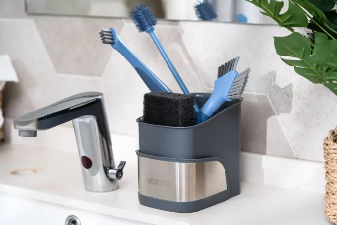 Ardesto Dishwashing brush 2 in 1 27x6cm, plastic, blue
