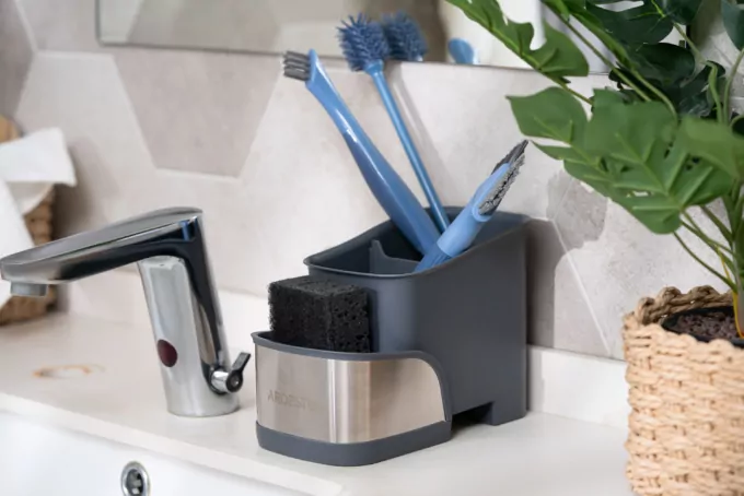 Щітка для миття пляшок ARDESTO Easy 30х3см, пластик, блакитний