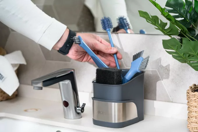 Щітка для миття пляшок ARDESTO Easy 30х3см, пластик, блакитний