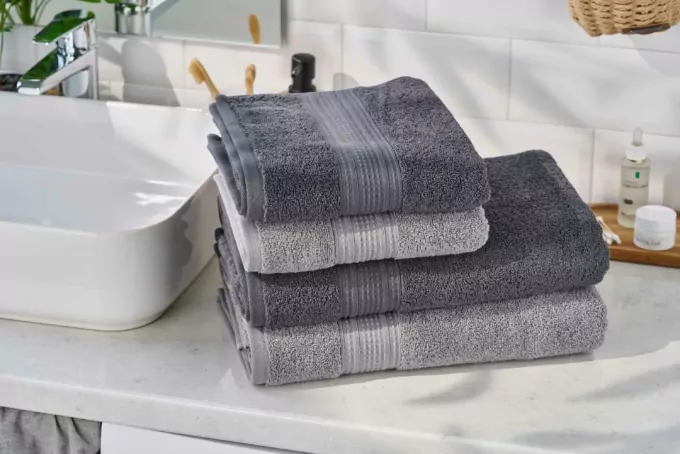 Рушник махровий Ardesto SuperSoft 70х140см, 100% бавовна, сірий темний