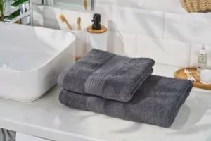 Рушник махровий Ardesto SuperSoft 70х140см, 100% бавовна, сірий темний