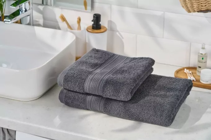 Рушник махровий Ardesto SuperSoft 70х140см, 100% бавовна, сірий темний