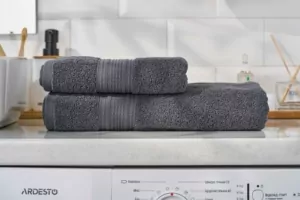 Рушник махровий Ardesto SuperSoft 70х140см, 100% бавовна, сірий темний