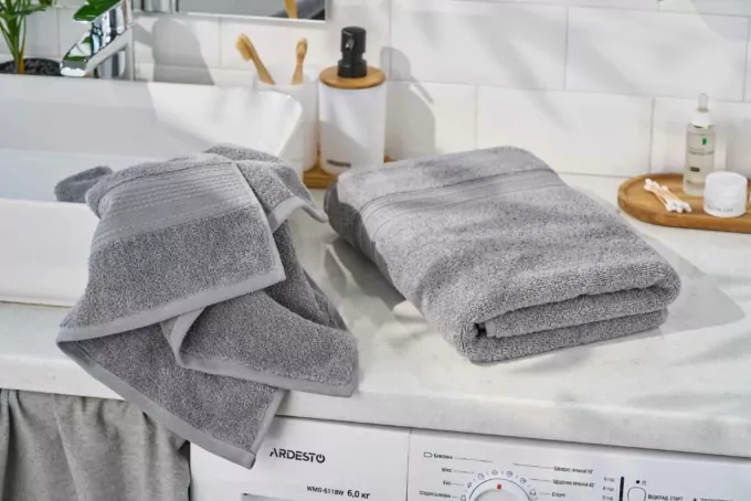 Рушник махровий ARDESTO SuperSoft 50х90см, 100% бавовна, сірий