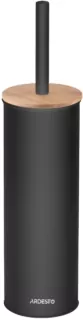 Набір щітка для унітазу з підставкою Ardesto Minimalism 9.5×27.5/38см, метал, поліпропілен, бамбук, чорний