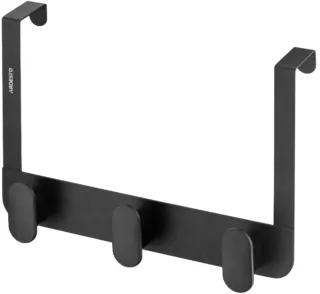 Дверний вішак на 3 гачки Ardesto Minimalism 30x3x20см, метал, пластик, чорний