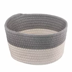 Ardesto Wicker storage basket Vigor 3.5l, cotton twine, grey, white