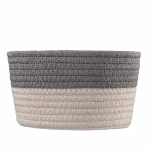 Ardesto Wicker storage basket Vigor 3.5l, cotton twine, grey, white