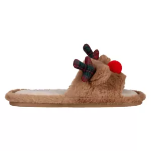 Обувь домашняя ARDESTO Christmas 36/37 размер, 100% полиэстер, подошва 100% резина, коричневый