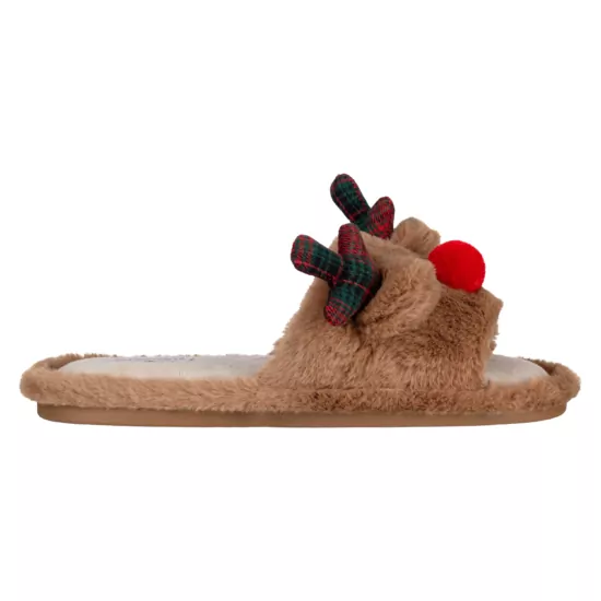 Обувь домашняя ARDESTO Christmas 38/39 размер, 100% полиэстер, подошва 100% резина, коричневый