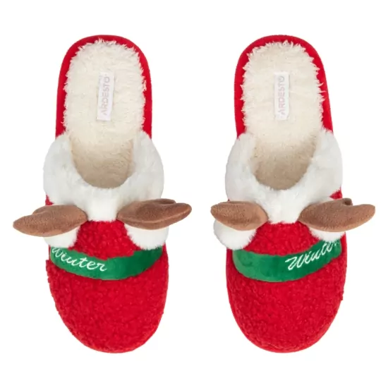 ARDESTO Home shoes Christmas 38/39 size, 100% polyester, sole 100% rubber, red