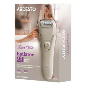 Эпилятор Ardesto 2в1 Pearl Cream LESH-Y700PERL, пинцетный, аккумул., пинцет.-18, сух., насадок-2, бежевый