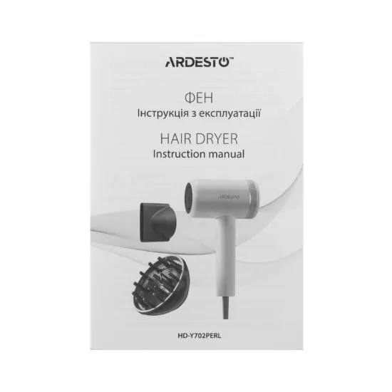 Ardesto Hair Dryer Pearl Cream HD-Y702PERL, 1500-1800W, 3 speeds, 3 heat setting, beige