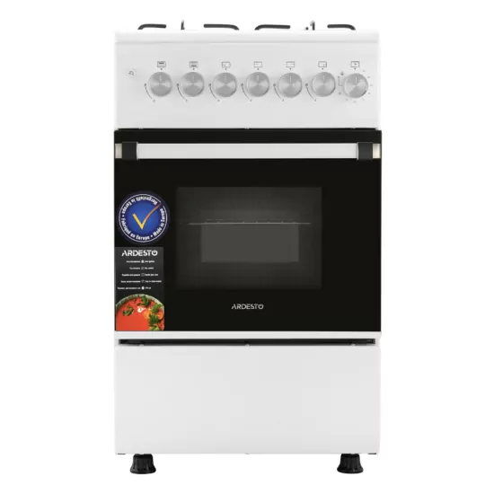 Cooker ARDESTO gas, 50L, 50x60cm, electric ignition, timer, LPG conversion set (gas cylinder connection), white