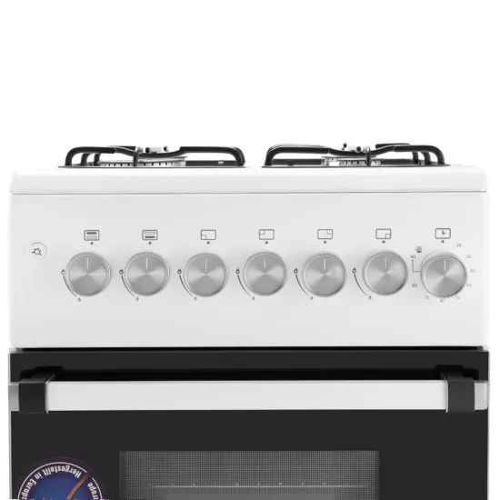 Cooker ARDESTO gas, 50L, 50x60cm, electric ignition, timer, LPG conversion set (gas cylinder connection), white