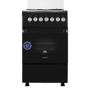 Плита ARDESTO газовая, 50л, 50×60см, стеклянная крышка, электроподжиг, таймер, термометр, кофе адаптер, форсунки LPG (подключение газового баллона), черный