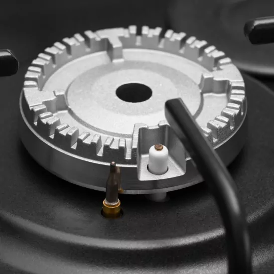 Плита ARDESTO газовая, 50л, 50×60см, стеклянная крышка, электроподжиг, таймер, термометр, кофе адаптер, форсунки LPG (подключение газового баллона), черный