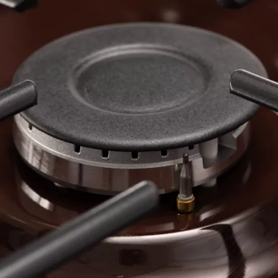 Cooker ARDESTO gas, 58L, 60x60cm, glass lid, electric ignition, lighting, timer, thermometer, drop-down drawer, LPG conversion set (gas cylinder connection), brown