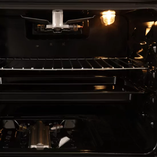 Cooker ARDESTO gas, 58L, 60x60cm, glass lid, electric ignition, lighting, timer, thermometer, drop-down drawer, LPG conversion set (gas cylinder connection), brown