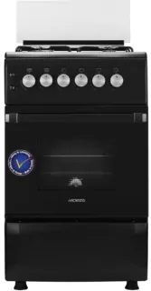 Cooker Ardesto gas, 50L, 50x60cm, glass lid, electric ignition, lighting, thermometer, coffee adapter, drop-down drawer, LPG conversion set (gas cylinder connection), black