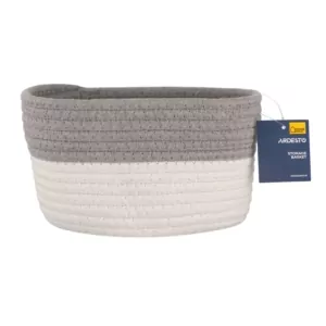Ardesto Wicker storage basket Vigor 3.5l, cotton twine, grey, white