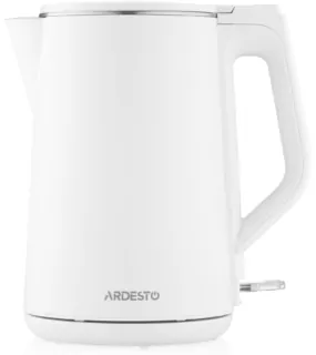 Електрочайник Ardesto 1.5л, Strix, подвійні стінки, білий глянець