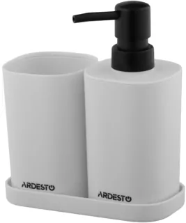 Набір для ванної кімнати Ardesto Vigor 380мл, 3 предмети, поліпропілен, сірий