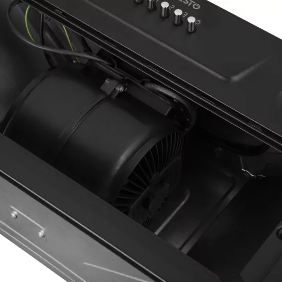 Hood ARDESTO integrated, 52cm, 450m3h, metal, 2х1W LED, button, black