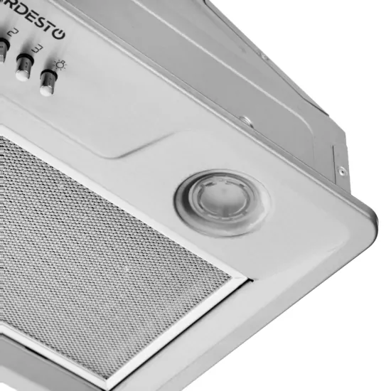 Hood Ardesto integrated, 52cm, 450m3h, metal, 2х1W LED, button, inox