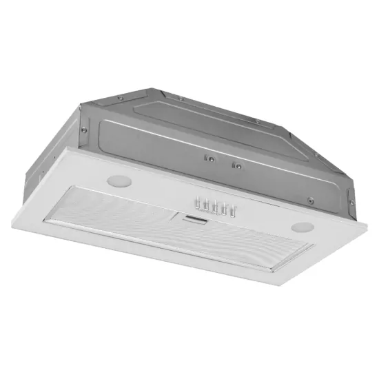 Hood Ardesto integrated, 52cm, 700m3h, glass, 2х1W LED, button, white